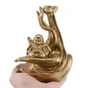 Suport ardere conuri parfumate cascada - backflow si betisoare parfumate, Buddha vesel auriu, imagine 3