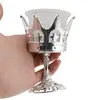 Suport pentru lumanare tip pastila si candela, argintiu, coroana, 10cm, imagine 3