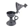 Vas pentru ardere tamaie si ierburi, metal culoare gri inchis, 15cm, imagine 2