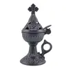 Vas pentru ardere tamaie si ierburi, metal culoare gri inchis, 15cm