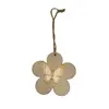 Decoratiune din lemn floare cu fluture portocaliu