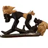 Statueta africana din lemn, suprapusi