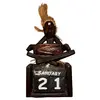 Statueta africana din lemn cu calendar, silueta cu toba