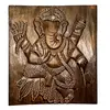Tablou cu Ganesha din lemn, maro
