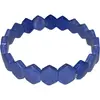 Bratara lata Agat albastru hexagonal pe elastic