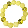 Bratara pe elastic cu margele galbene transparente si opace 14mm