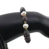 Bratara pe elastic Perle de cultura, bumbi aurii si Rodonit sfere mate 8mm, imagine 3