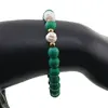 Bratara pe elastic Perle de cultura, bumbi aurii si Turcoaz verde sfere 8mm, imagine 3