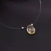 Colier cu fir transparent si brioleta fatetata din Citrin, argint 925, imagine 3