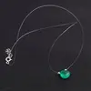 Colier cu fir transparent si brioleta fatetata din Onix verde, argint 925, imagine 2