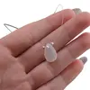 Colier cu fir transparent si brioleta fatetata din Piatra lunii alba, argint 925, imagine 6