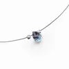 Colier cu fir transparent si brioleta fatetata din Topaz, argint 925, imagine 4
