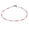 Bratara Coral roz sfere fatetate 2mm si perle de cultura 3mm