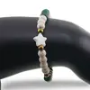Bratara Magnezit si Malachit sfere 6mm cu bumbi aurii si steluta din Sidef 10mm, imagine 3