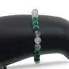 Bratara Malachit si Fluorit sfere cu bumbi aurii, 6mm, imagine 3