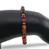 Bratara Obsidian auriu sfere si Carneol sfere fatetate cu bumbi aurii, 6mm, imagine 3