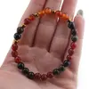 Bratara Obsidian auriu sfere si Carneol sfere fatetate cu bumbi aurii, 6mm, imagine 4