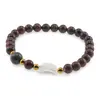 Bratara Obsidian mahon sfere 6mm, Larvikit 8mm si luna din Sidef 12mm cu bumbi aurii, imagine 2