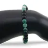 Bratara Onix negru mat si Agat verde sfere, 6mm, imagine 3