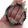 Bratara Onix negru mat si Agat verde sfere, 6mm, imagine 4