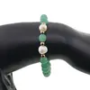 Bratara pe elastic Perle de cultura, bumbi aurii si Aventurin sfere fatetate 8mm, imagine 3
