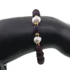 Bratara pe elastic Perle de cultura, bumbi aurii si Cuart druzy electroplacat mov sfere 8mm, imagine 3
