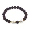 Bratara pe elastic Perle de cultura, bumbi aurii si Cuart druzy electroplacat mov sfere 8mm