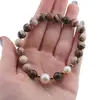 Bratara pe elastic Perle de cultura, bumbi aurii si Jasp zebra sfere 8mm, imagine 4