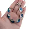 Bratara Scoica Abalone model Ying Yang oval cu montura argintie, imagine 3