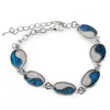 Bratara Scoica Abalone model Ying Yang oval cu montura argintie