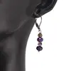 Cercei cu agatatoare Agat mov discuri fatetate 6mm si sfere fatetate 4mm, imagine 2