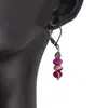 Cercei cu agatatoare din Agat roz discuri fatetate 6mm si o sfera fatetata 4mm, imagine 2