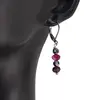 Cercei cu agatatoare din Agat roz discuri fatetate 6mm si sfere fatetate 4mm, imagine 2