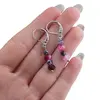 Cercei cu agatatoare din Agat roz discuri fatetate 6mm si sfere fatetate 4mm, imagine 3