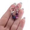 Cercei cu agatatoare din Mix agate colorate discuri fatetate 6mm si sfere fatetate 4mm, imagine 3