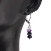 Cercei cu agatatoare Agat mov discuri fatetate 6mm si o sfera fatetata 4mm, imagine 2
