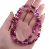 Colier Agat roz discuri fatetate 6mm si sfere fatetate 4mm, imagine 4