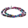 Colier Mix agate colorate discuri fatetate 6mm si sfere fatetate 4mm, imagine 2