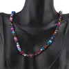 Colier Mix agate colorate discuri fatetate 6mm si sfere fatetate 4mm, imagine 3