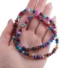 Colier Mix agate colorate discuri fatetate 6mm si sfere fatetate 4mm, imagine 4