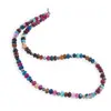 Colier Mix agate colorate discuri fatetate 6mm si sfere fatetate 4mm