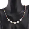 Colier mix cristale discuri 3mm , bumbi aurii si stelute Sidef, imagine 2