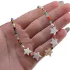 Colier mix cristale discuri 3mm , bumbi aurii si stelute Sidef, imagine 3