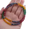 Set colier, bratara si cercei cu agatatoare Mix agate discuri fatetate, 4mm, imagine 6