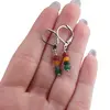 Set colier, bratara si cercei cu agatatoare Mix agate discuri fatetate, 4mm, imagine 7