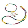 Set colier, bratara si cercei cu agatatoare Mix agate discuri fatetate, 4mm