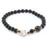 Bratara Goldstone albastru sfere 6mm, Larvikit 8mm si steluta din Sidef 10mm cu bumbi aurii, imagine 2