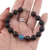 Bratara Onix negru sfere mate, Granat si Angelit Sfere fatetate 10mm, Turmalina multicolora discuri 3mm, imagine 3