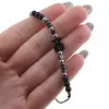 Bratara reglabila pe snur cu Onix negru mat sfere si Hematit ursulet si discuri, imagine 3