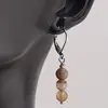 Cercei cu agatatoare Agat maro sfere, 6mm, imagine 2